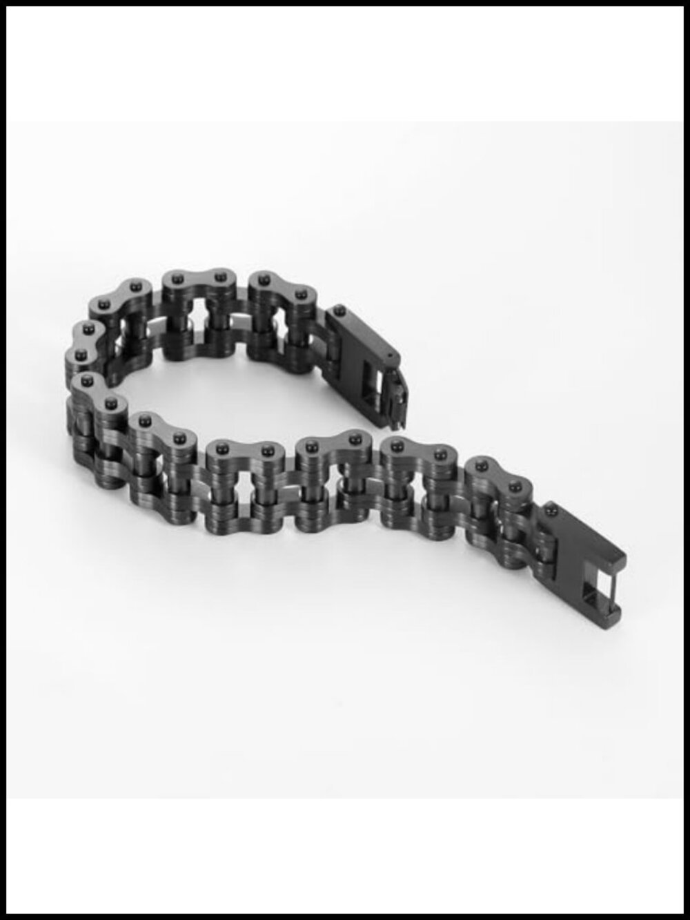 Stainless Steel Men's Bracelet 14K Gold Plated Motorcycle Chain Design - Picture 3 of 6